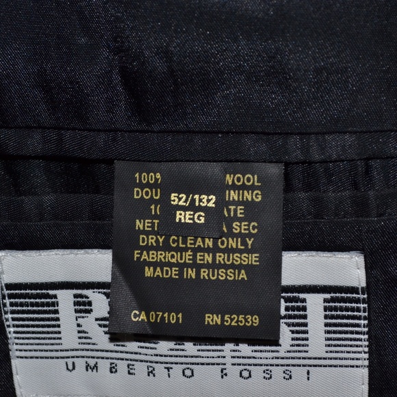 Rossi 52R Sport Coat Blazer Suit Jacket Dark Gray - Picture 7 of 8